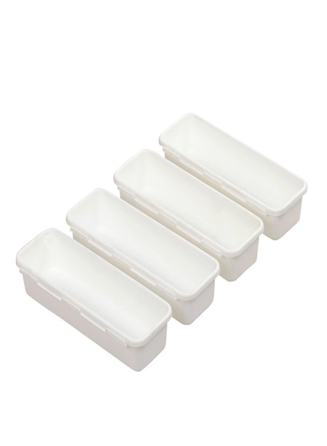 Cutting EDGE Plastic Setof 4 Interlocking Drawer Organizer for Cosmetics & Desk Storage Set, Divider or Separator Tray for Household, Kitchen & Office (White) - Image 1